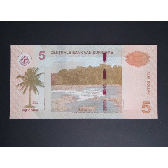 Suriname 5 Dollars 2012 Unc