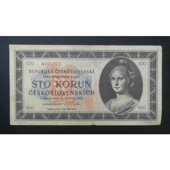 Czechoslovakia 100 Korun 1945 F