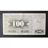 Bosnia and Herzegovina 100 Dinara 1992 XF+