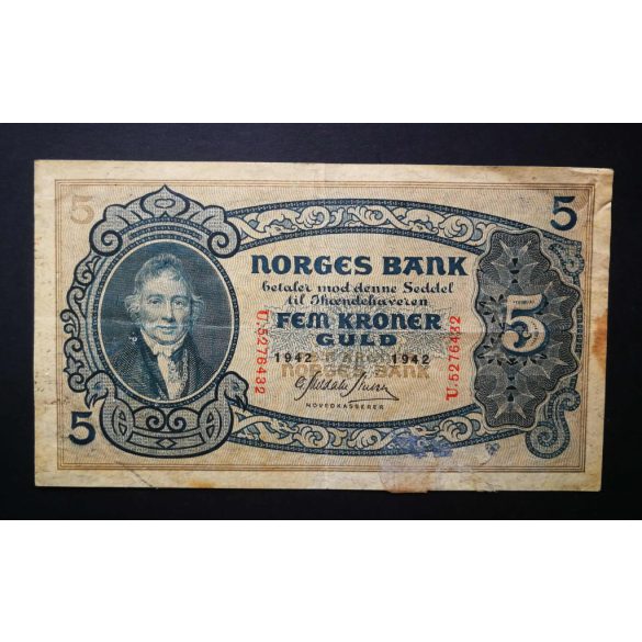 Norvégia 5 Kroner 1942 F
