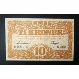 Denmark 10 Kroner 1943 VF