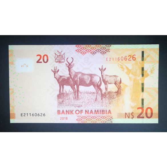 Namíbia 20 Dollars 2018 Unc 