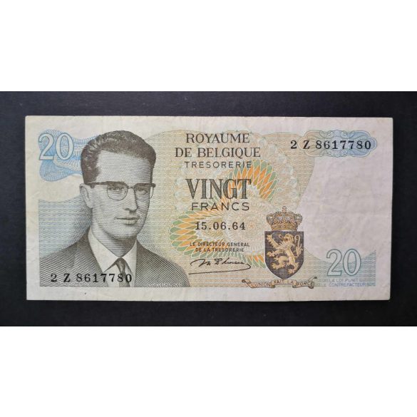 Belgium 20 Francs 1964 F