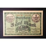 Germany 5 Mark Greiz und Zeulenroda 1918 XF+