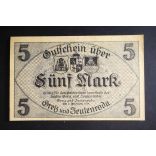 Germany 5 Mark Greiz und Zeulenroda 1918 XF+