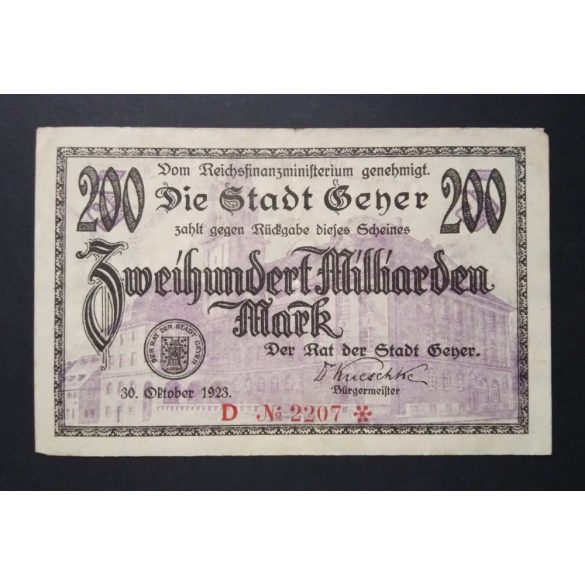 Germany 200 billion Mark Geyer 1923 F+ 