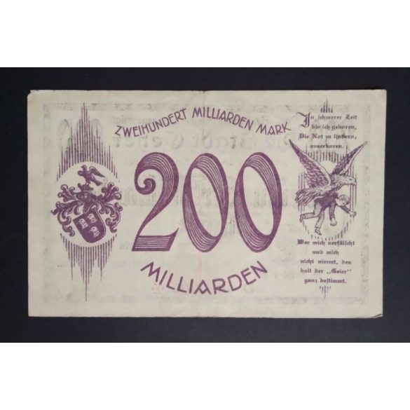 Germany 200 billion Mark Geyer 1923 F+ 
