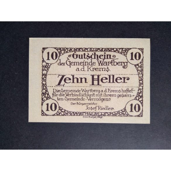 Austria 10 Heller 1921 Unc Wartberg