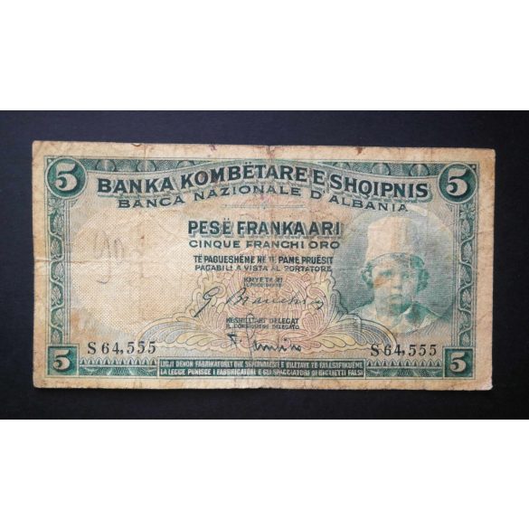 Albania 5 Franka Ari 1926 F