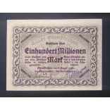 Germany Odenkirchen 100 Million Mark 1923 XF+