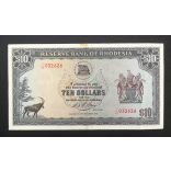Rodézia 10 Dollars 1975 VF