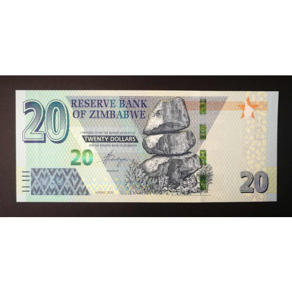 Zimbabwe 20 Dollars 2020 UNC