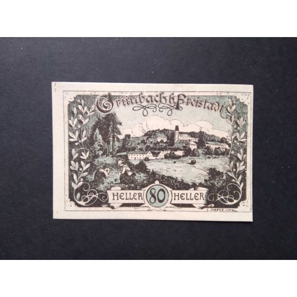 Ausztria 80 Heller 1921 Unc Grünbach