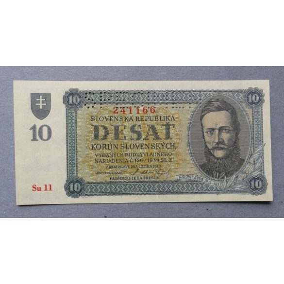 Slovakia 10 Korun 1943 UNC specimen