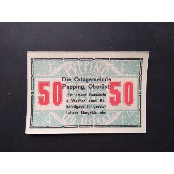 Austria 50 Heller 1920 Unc Pupping, Schaumburg 