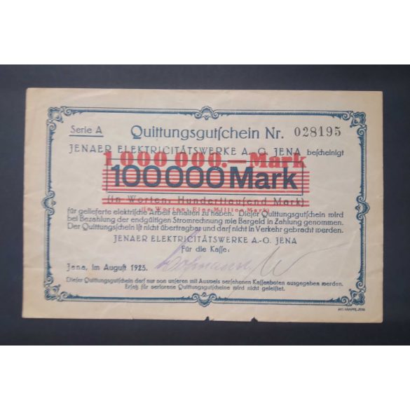 Germany Jena 100000/1 Million Mark 1923 F