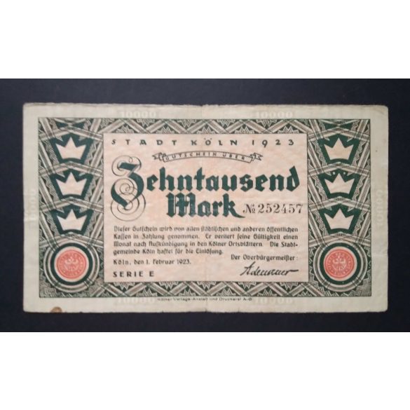 Germany 10000 Mark 1923 F Köln