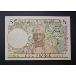 French West Africa 5 Francs 1937 XF+