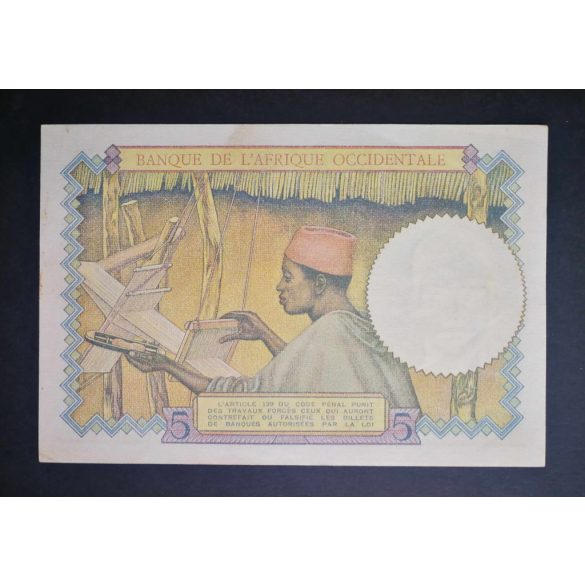 French West Africa 5 Francs 1937 XF+