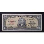 Kuba 20 Pesos 1960 Aunc+