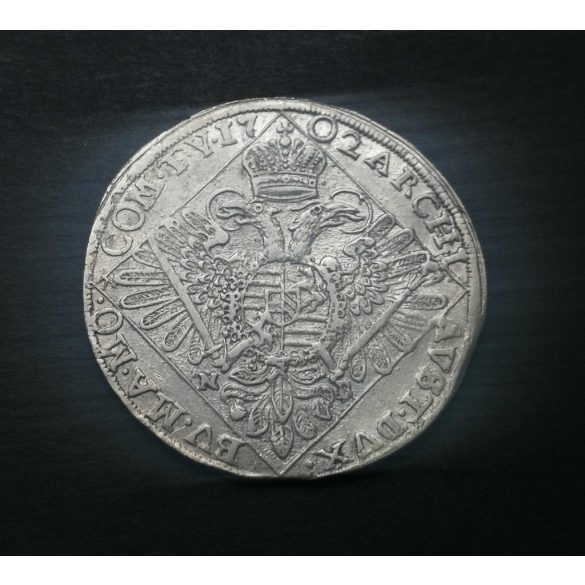 Magyarország I. Lipót 1/4 Tallér 1702 NB ezüst aXF