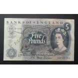 England 5 Pounds 1966 F+