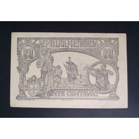 Portugália 20 Centavos 1922 XF
