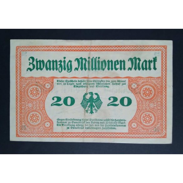 Germany 20 Million Mark Osnabrück 1923 VF 