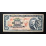 Brazil 5 Cruzeiros Novos overprint on 5000 Cruzeiros 1997 F
