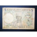 French West Africa 5 Francs 1937 F