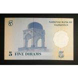 Tajikistan 5 Diram 1999 UNC