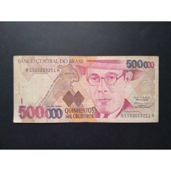 Brazil 500000 Cruzeiros 1993 F