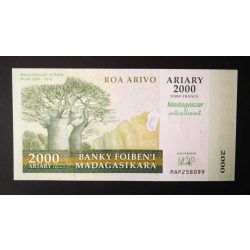   Madagascar 2000 Ariary/10000 Francs 2007 UNC commemorative banknote