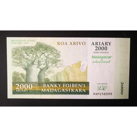 Madagascar 2000 Ariary/10000 Francs 2007 UNC commemorative banknote