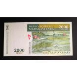 Madagascar 2000 Ariary/10000 Francs 2007 UNC commemorative banknote