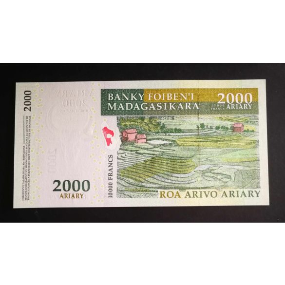 Madagascar 2000 Ariary/10000 Francs 2007 UNC commemorative banknote
