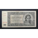 Czechoslovakia 1000 Korun 1945 VG 