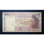 Nyugat-afrikai Államok Szenegál 2500 Francs 1994 VG+