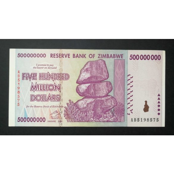 Zimbabwe 500 millió Dollars 2008 UNC