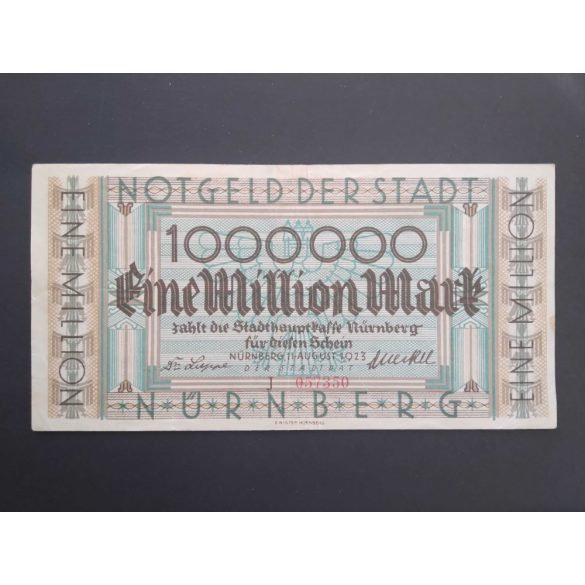 Germany 1 Million Mark Nürnberg 1923 VF 