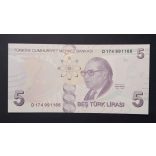 Turkey 5 Lira 2020 Unc
