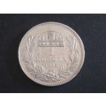 Hungary Ferenc József 1 Korona 1912 KB silver