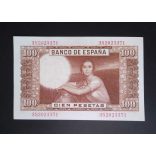 Spain 100 Pesetas 1953 UNC