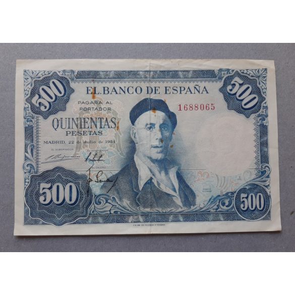 Spain 500 Pesetas 1954 F-