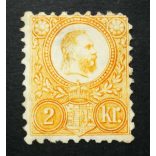 Magyarország 1871 Réznyomat 2 kr. (*) gumi nélkül, sarokhiány, elvékonyodás E2