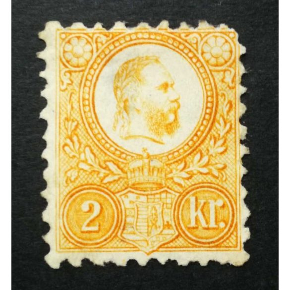 Magyarország 1871 Réznyomat 2 kr. (*) gumi nélkül, sarokhiány, elvékonyodás E2