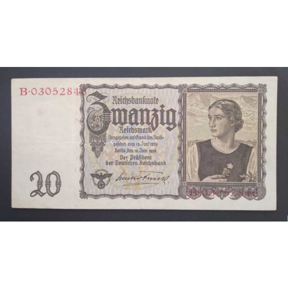 Németország 20 Reichsmark 1939 VF