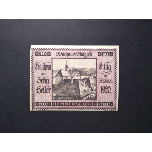 Ausztria 10 Heller 1920 Unc Spitz an der Donau, Emmersdorf