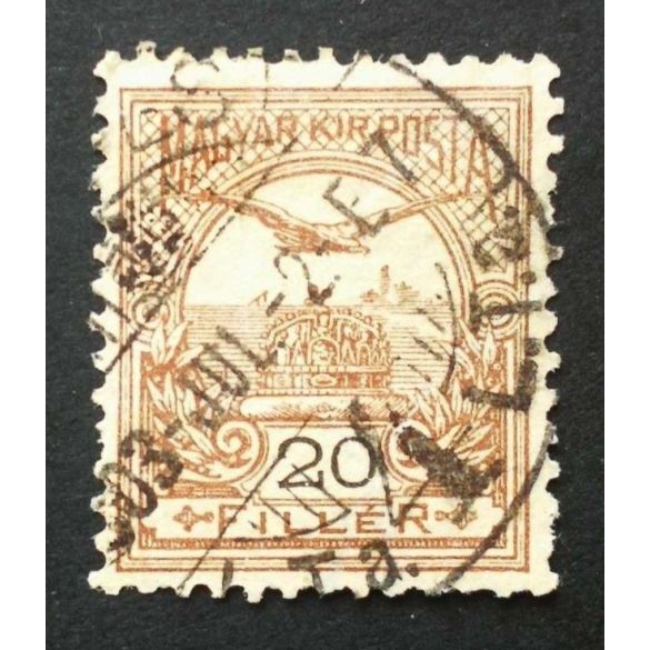 Hungary 1900 TURUL 20 F. perf. 12 : 11 3/4 (BUDAP)EST used