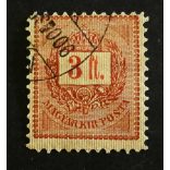 Magyarország 1888 Feketeszámú karajcáros 3 Ft pecsételt G3 